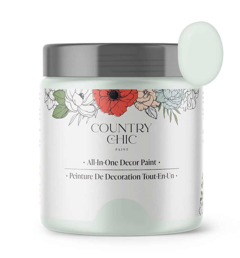 Country Chic Paint Country Chic All-in-One Chalk Paint for Furniture, Cabinets, Home Decor, Eco-Friendly, Matte Finish, Built-In Primer & Top Coat for Wood, Metal - String of Pearls (Light Blue) - Pint 16 oz (475 ml) - Image 1